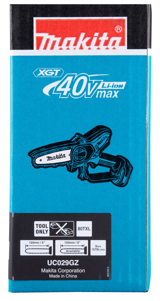 Makita UC029GZ 40V Max XGT 6" Cordless Chainsaw – Body Only